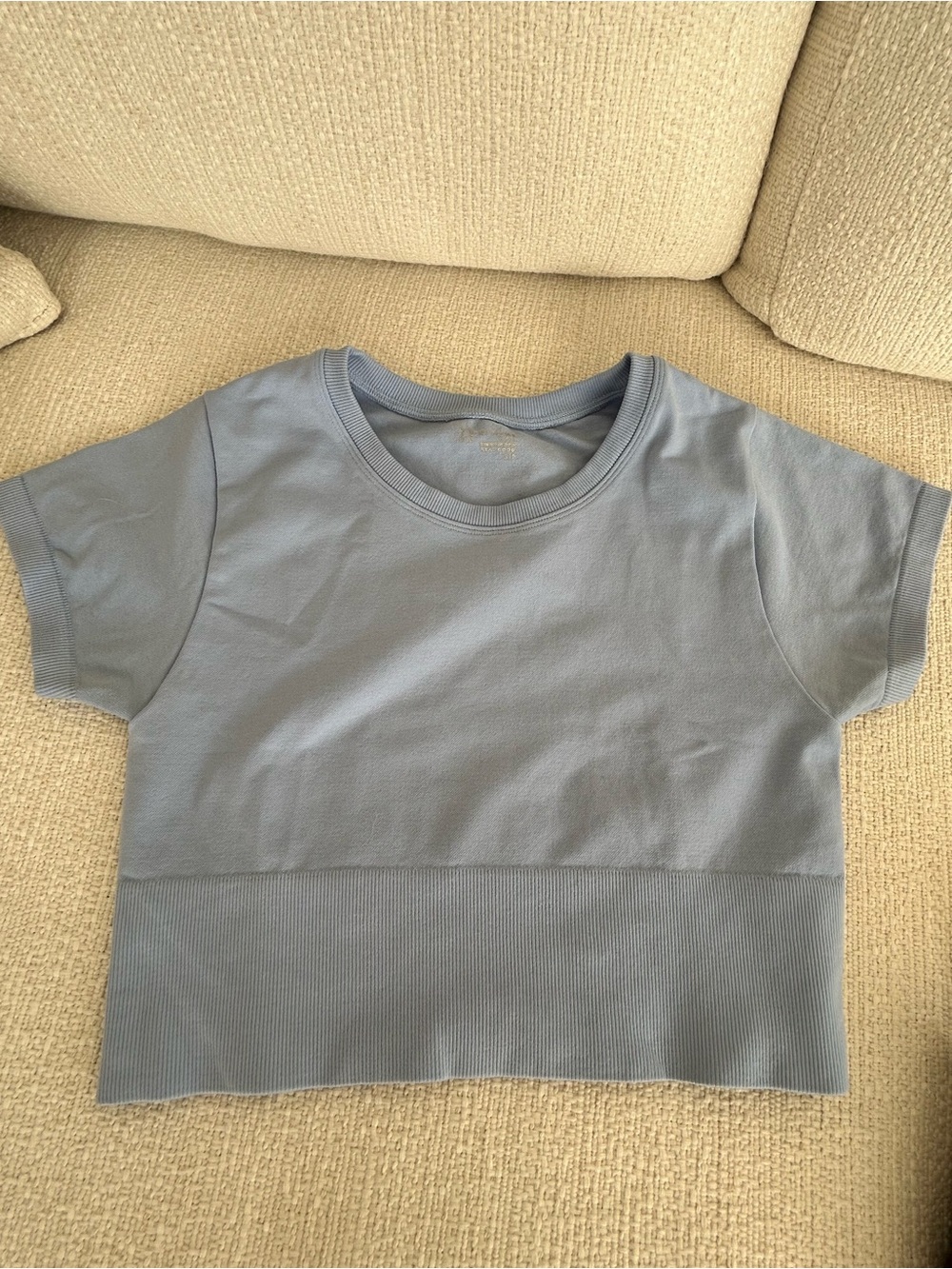 Aerie offline seamless cropped top in light blue